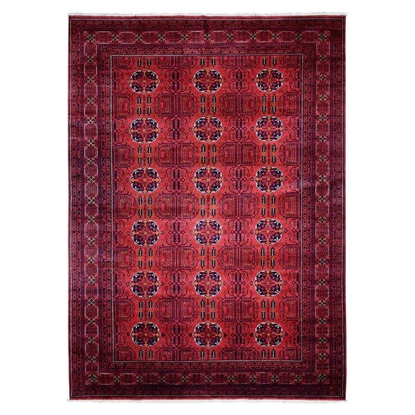 Shahbanu Rugs Afghan Khamyab Natural Dyes Pure Wool Hand-Knotted Oriental Rug (8'3" x 11'5") - 8'3" x 11'5"