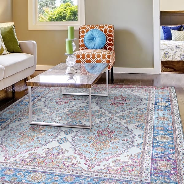 Legion Shiraz Blue Pink Area Rug 29162403 Legion Shiraz Blue Pink Area Rug