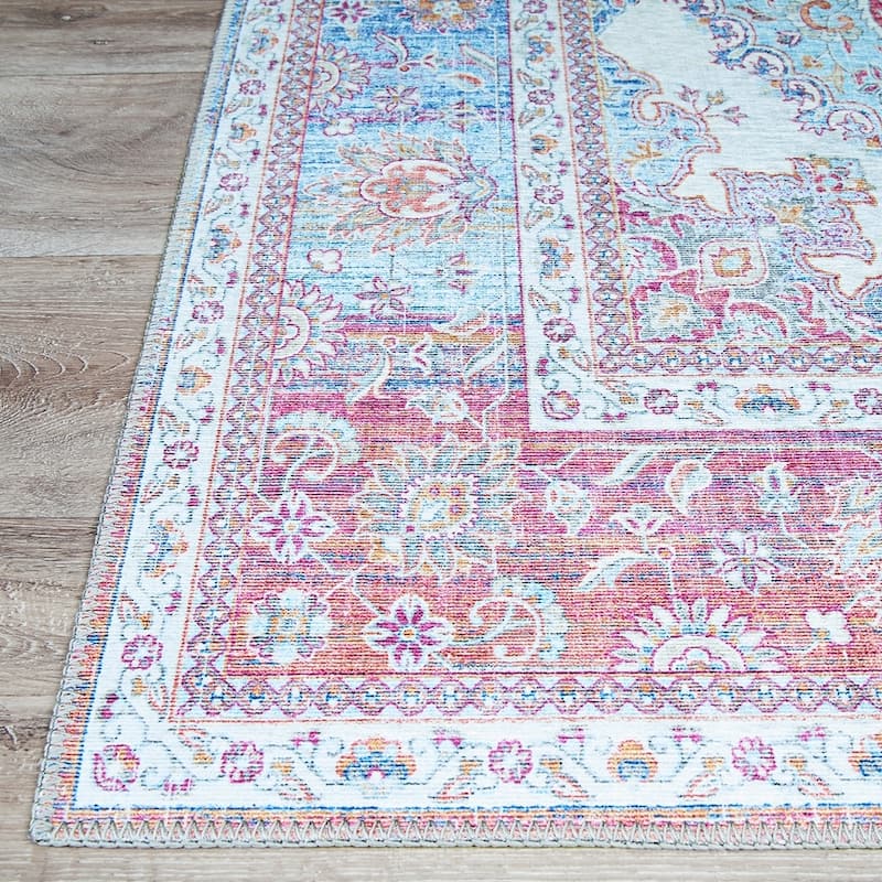 Legion Shiraz Blue-Pink Area Rug