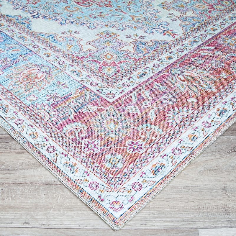 Legion Shiraz Blue-Pink Area Rug