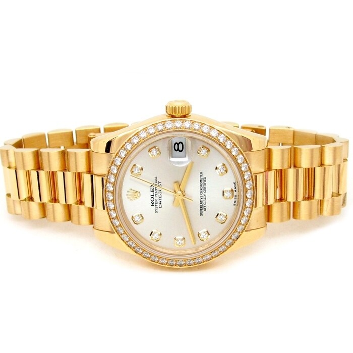 Pre-owned 31mm Rolex 18k Yellow Gold 