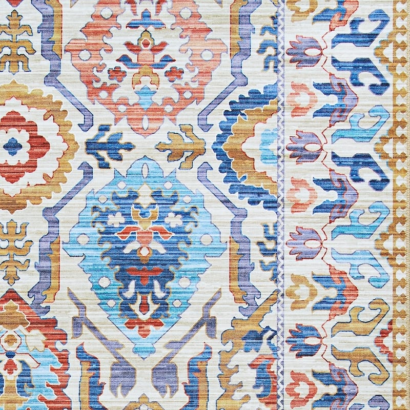Legion Vivid Botanical Yellow-Blue Area Rug