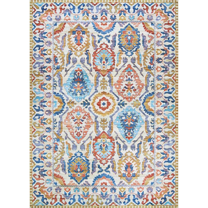 Legion Vivid Botanical Yellow-Blue Area Rug