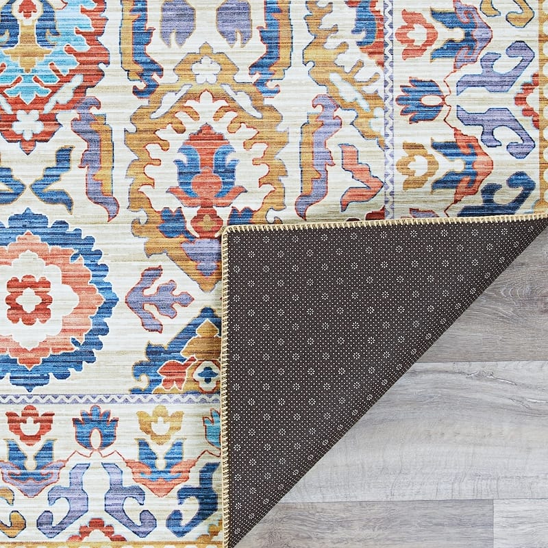 Legion Vivid Botanical Yellow-Blue Area Rug