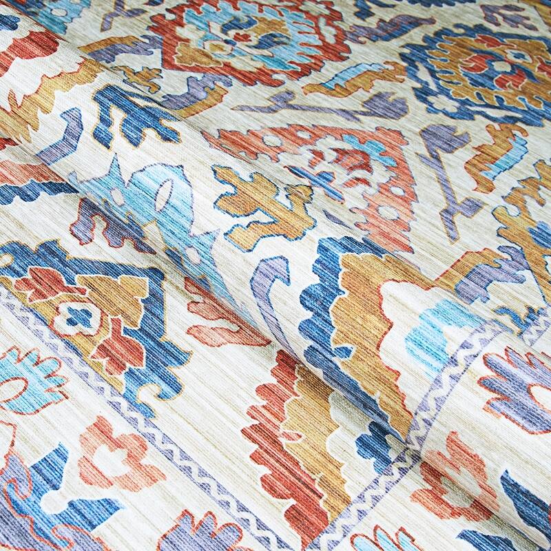 Legion Vivid Botanical Yellow-Blue Area Rug