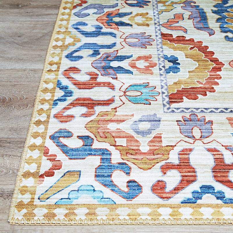 Legion Vivid Botanical Yellow-Blue Area Rug