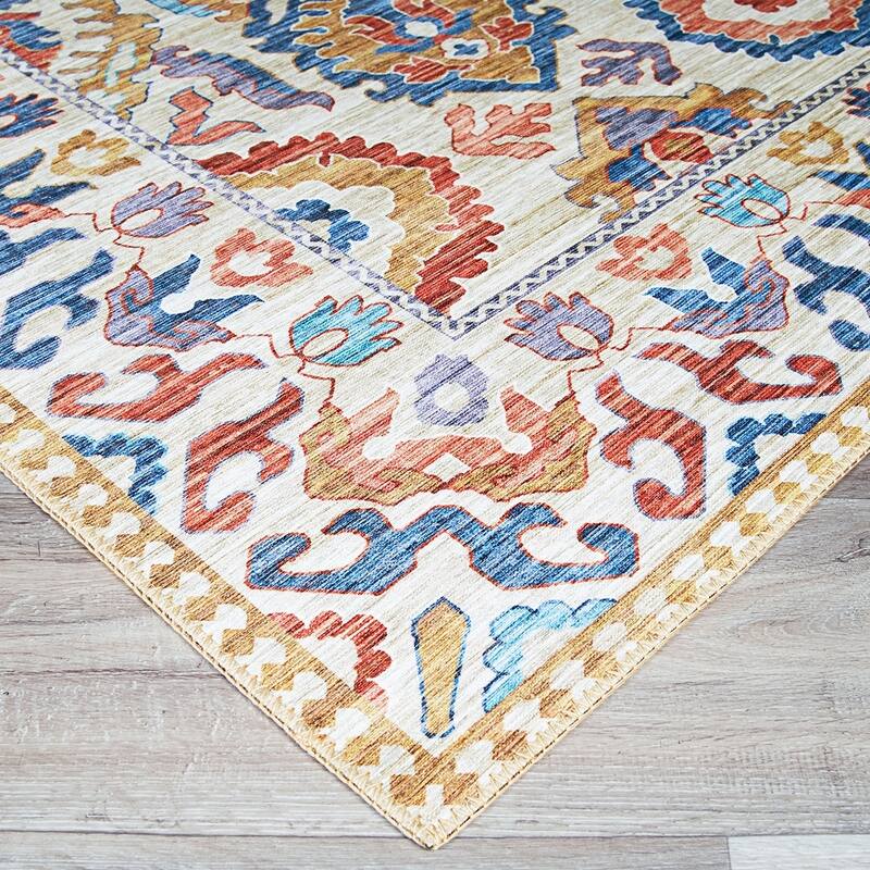 Legion Vivid Botanical Yellow-Blue Area Rug