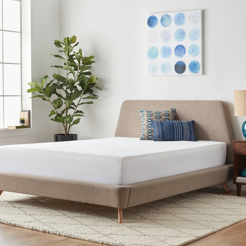 Linenspa Essentials 2 Inch Foam Mattress Topper with Premium Mattress Protector Set