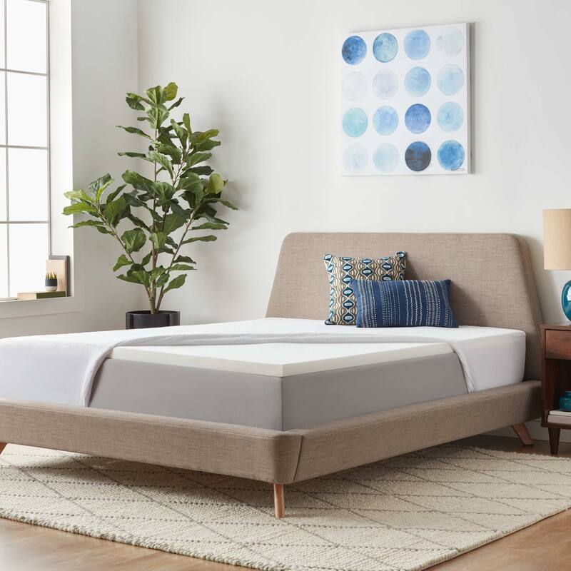 Linenspa Essentials 2 Inch Foam Mattress Topper with Premium Mattress Protector Set