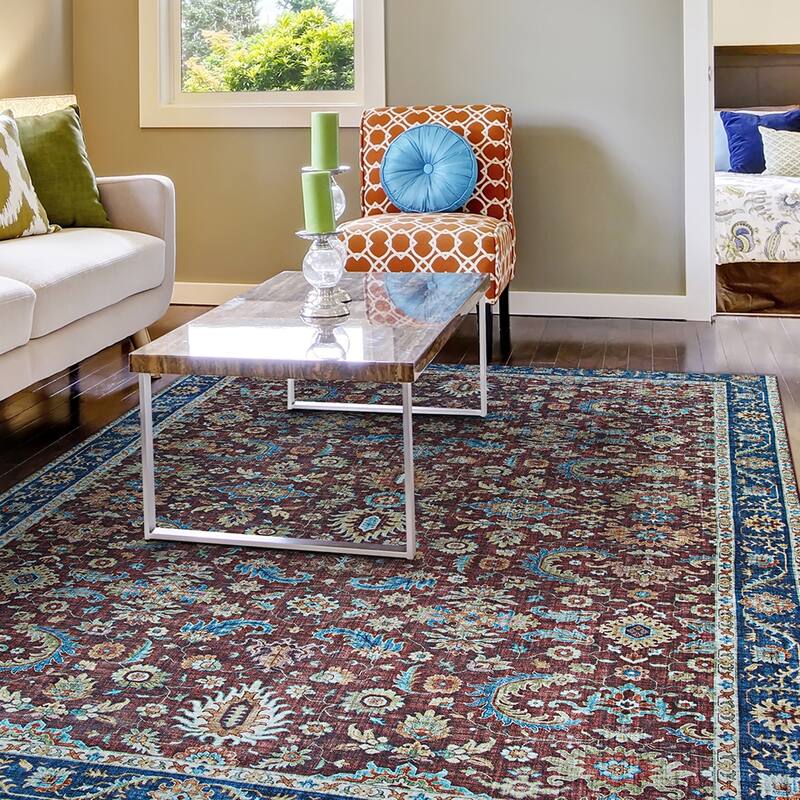 Legion Carmania Burgundy-Blue Area Rug