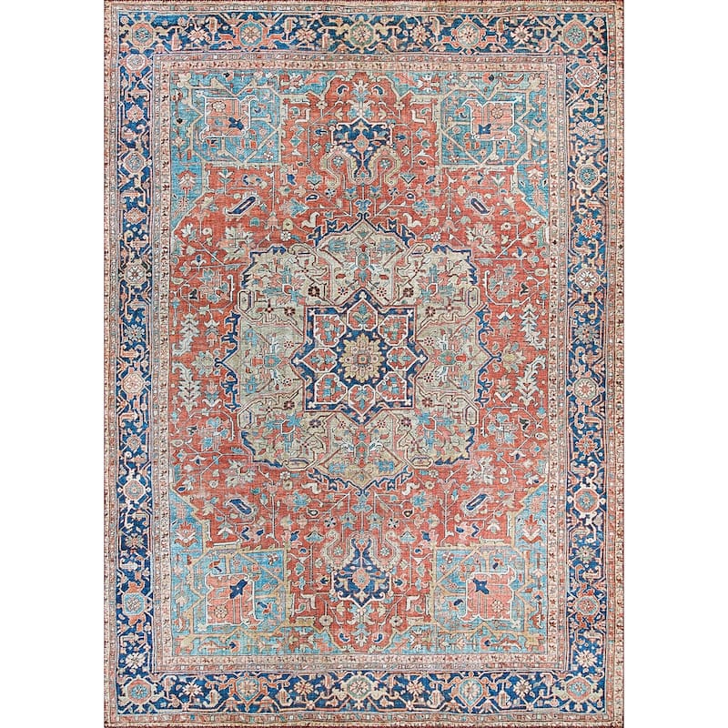 Dream Decor Rugs Legion Kirma Orange Blue Medallion Area Rug