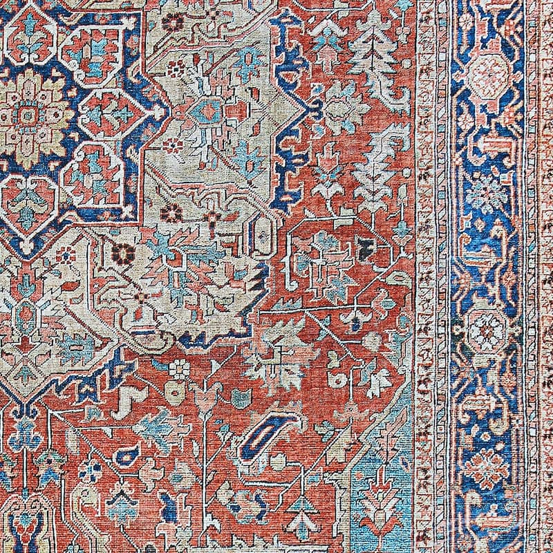 Dream Decor Rugs Legion Kirma Orange Blue Medallion Area Rug