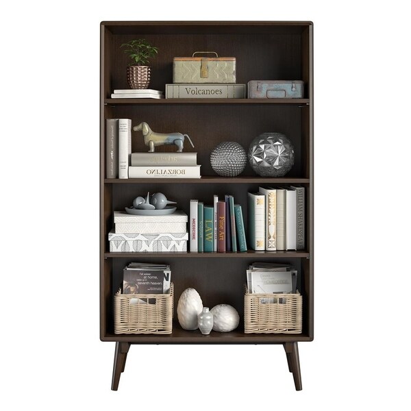 Novogratz Brittany Walnut 4 Shelf Bookcase