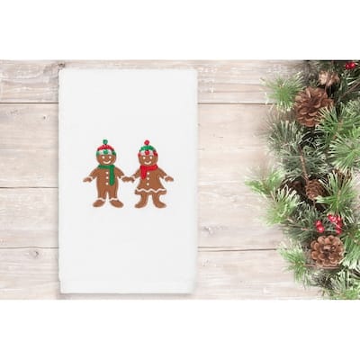 Authentic Hotel and Spa Christmas Gingerbread Embroidered Luxury 100% Turkish Cotton Hand Towel