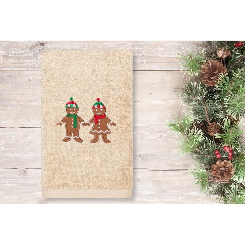Authentic Hotel and Spa Christmas Gingerbread Embroidered Luxury 100% Turkish Cotton Hand Towel