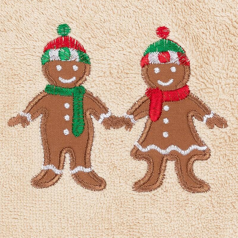 Authentic Hotel and Spa Christmas Gingerbread Embroidered Luxury 100% Turkish Cotton Hand Towel