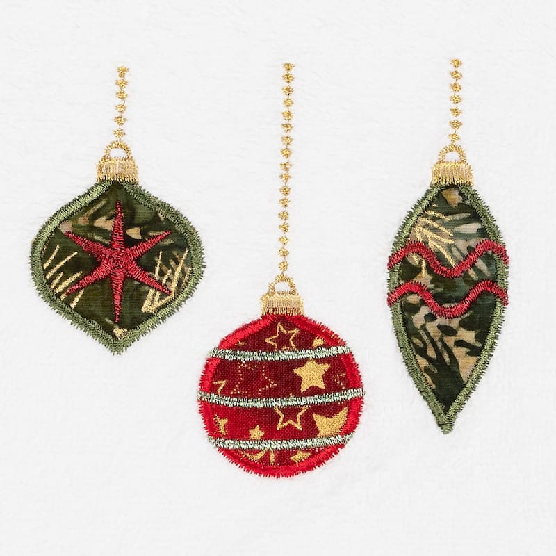 Authentic Hotel and Spa Christmas Ornaments Embroidered Luxury 100% Turkish Cotton Hand Towels (Set of 2)