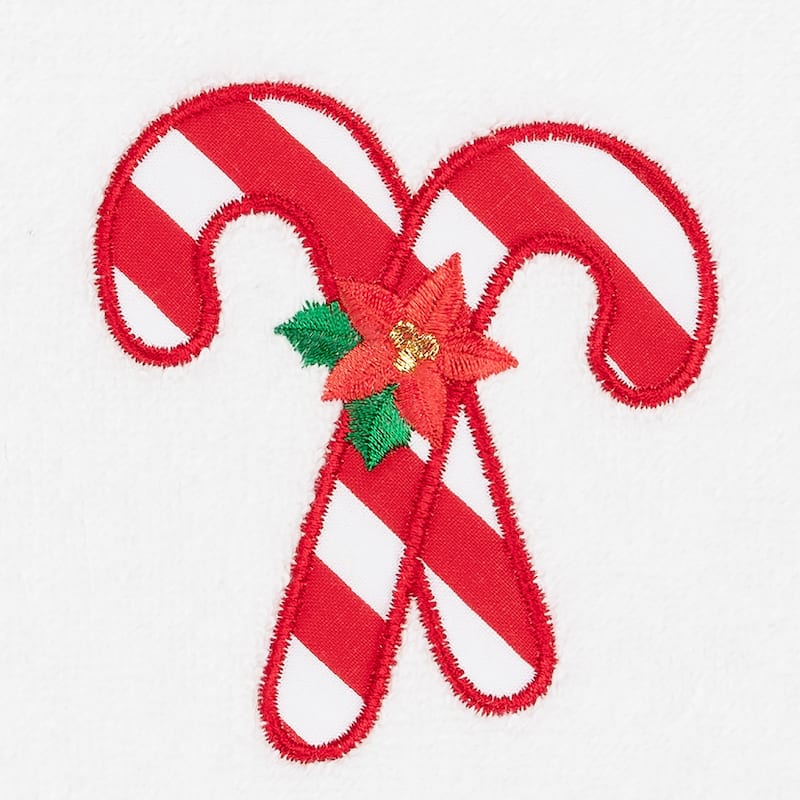 Authentic Hotel and Spa Christmas Candy Canes Embroidered Luxury 100% Turkish Cotton Hand Towel