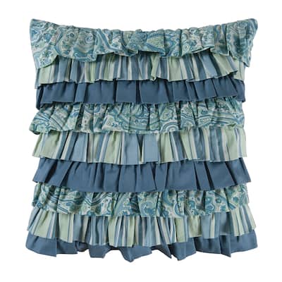 Oceana Paisley Ruffled Decorative Accent Throw Pillow