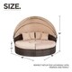 Suncrown Outdoor 5-Piece Wicker Patio Canopy Daybed - Thumbnail 3