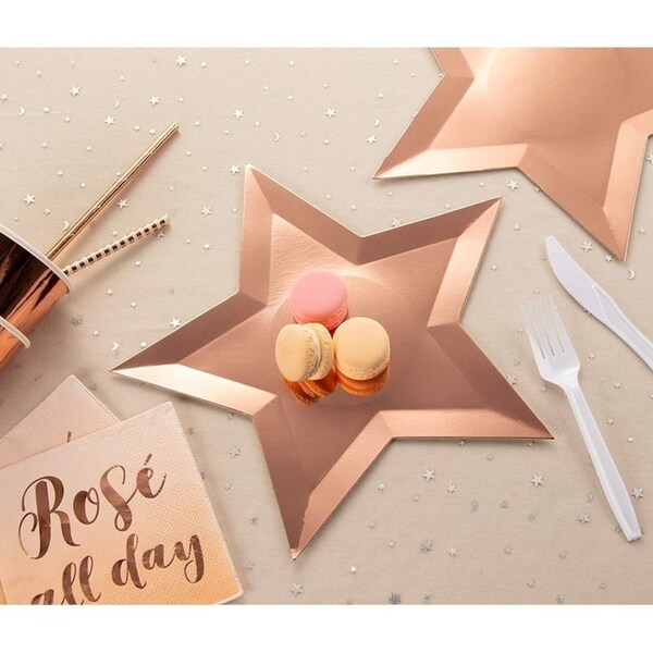 gold star shaped paper plates