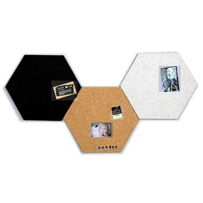 Juvale 3-Pack Cork Bulletin Boards - Hexagonal Decorative Tiles in 3 with 6  Pins - Bed Bath & Beyond - 29166701