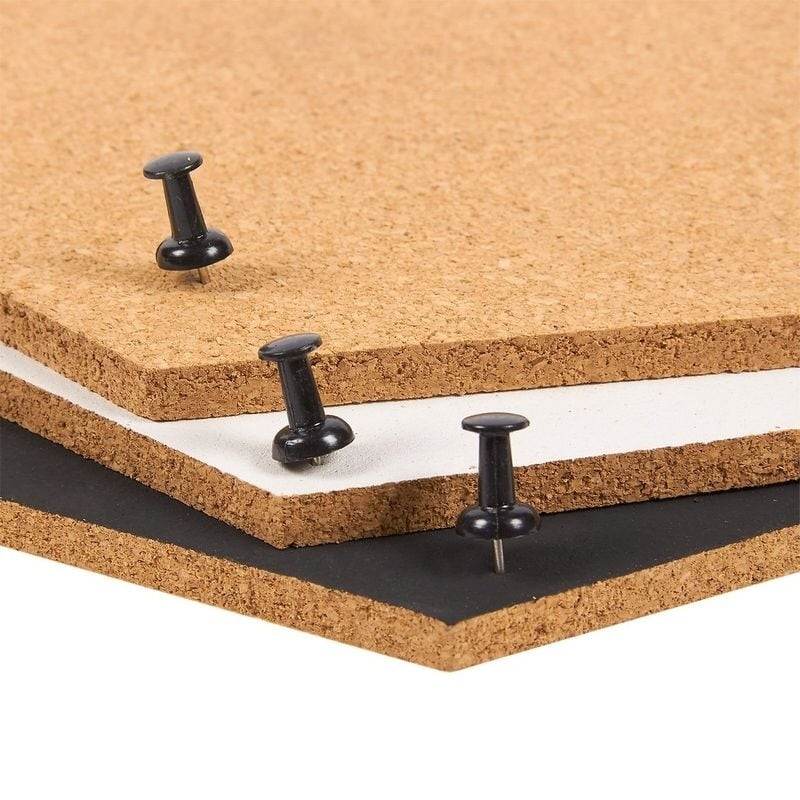 Juvale 3-Pack Cork Bulletin Boards - Hexagonal Decorative Tiles in 3 with 6 Pins