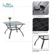 PHI VILLA 5 Piece Patio Armrest Dining Chairs and Larger Square Table Set - Thumbnail 2