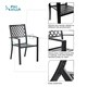PHI VILLA 5 Piece Patio Armrest Dining Chairs and Larger Square Table Set - Thumbnail 1