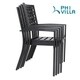PHI VILLA 5 Piece Patio Armrest Dining Chairs and Larger Square Table Set - Thumbnail 3