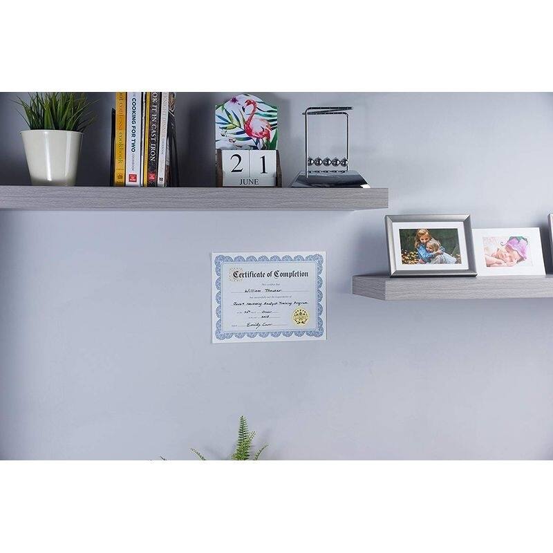Paper Junkie 48 Sheets Blue Certificate of Completion Award Paper w/ Foil Stickers, 8.5 x 11
