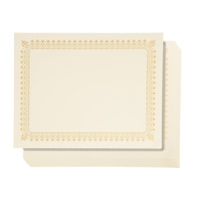 Paper Junkie 48 Pack Blank Certificate Award Printer Paper Gold Foil Border 8.5" x 11"