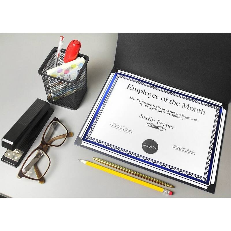 Best Paper Greetings 12-Pack Certificate Holder Diploma Cover Letter-Sized Black Silver Foil Border