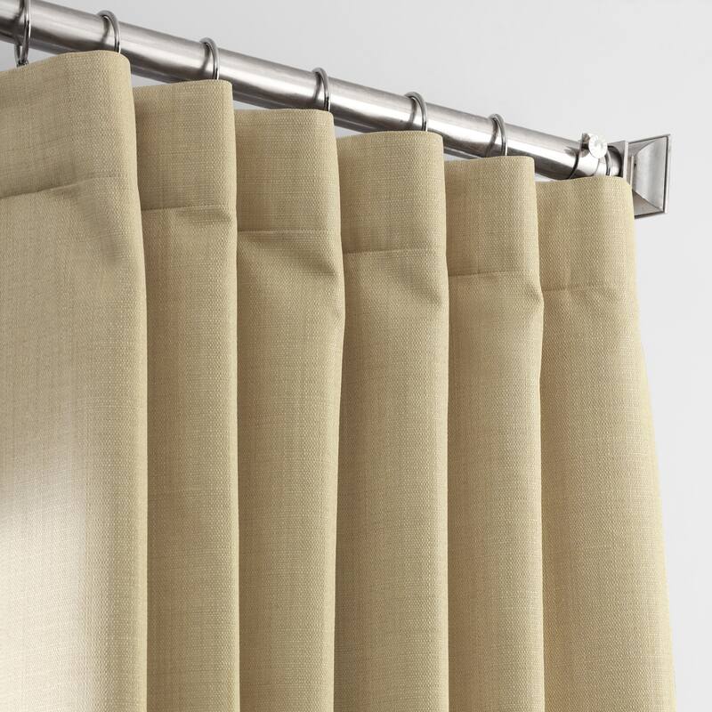 Exclusive Fabrics Italian Textured Faux Linen Insulated Thermal Blackout Curtain (1 Panel) - Premium Texture, Luxurious Elegance