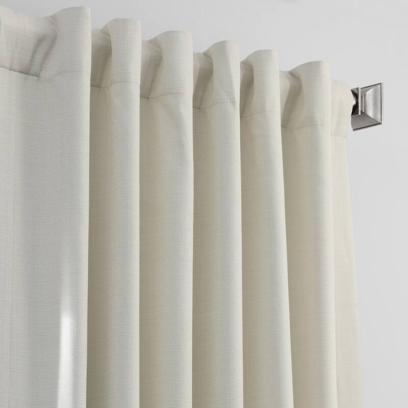 Exclusive Fabrics Italian Textured Faux Linen Insulated Thermal Blackout Curtain (1 Panel) - Premium Texture, Luxurious Elegance