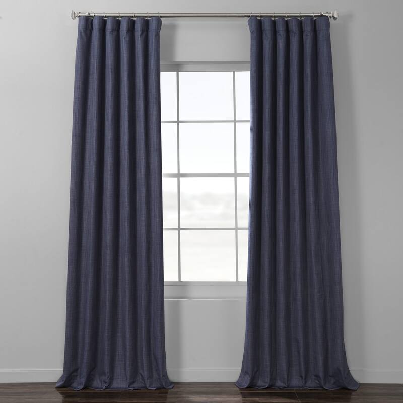 Exclusive Fabrics Italian Textured Faux Linen Insulated Thermal Blackout Curtain (1 Panel) - Premium Texture, Luxurious Elegance