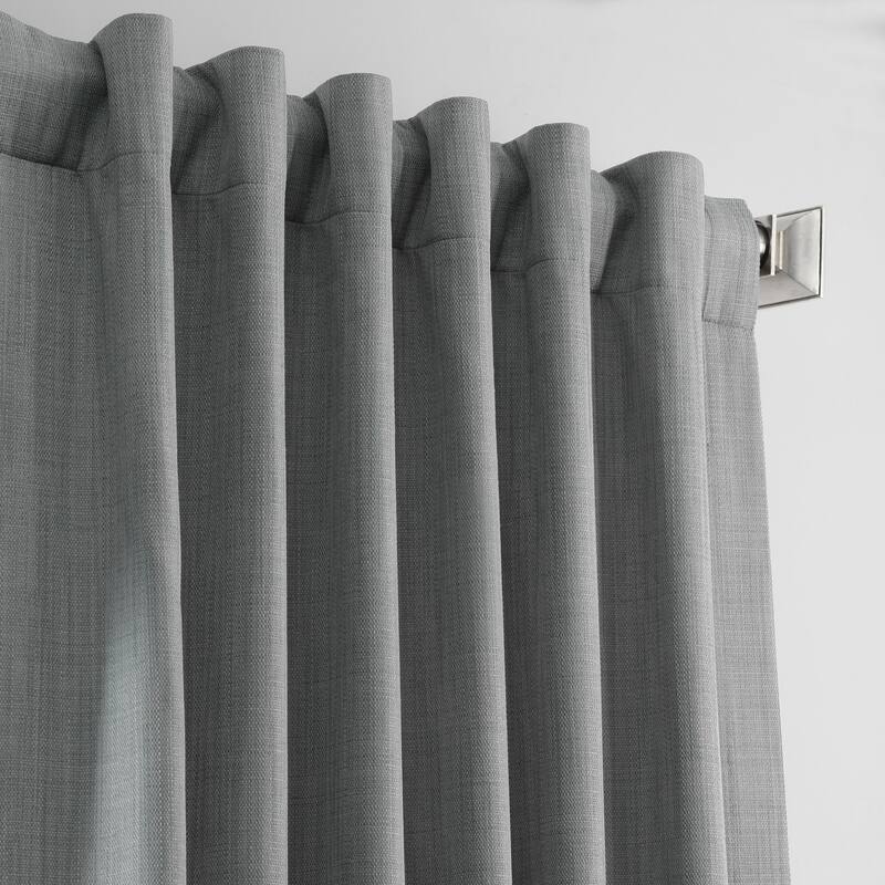 Exclusive Fabrics Italian Textured Faux Linen Insulated Thermal Blackout Curtain (1 Panel) - Premium Texture, Luxurious Elegance