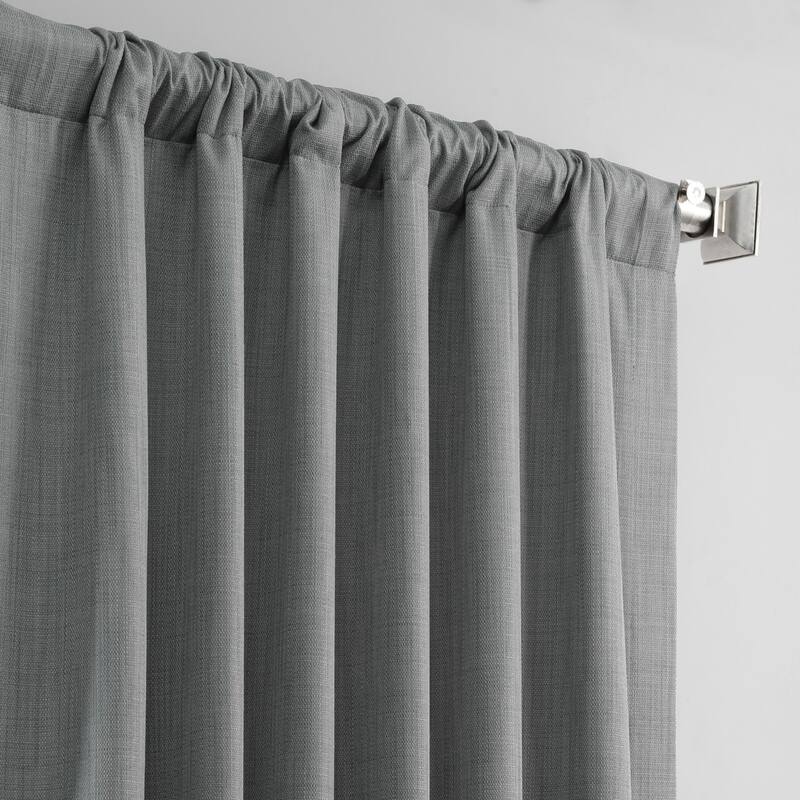 Exclusive Fabrics Italian Textured Faux Linen Insulated Thermal Blackout Curtain (1 Panel) - Premium Texture, Luxurious Elegance