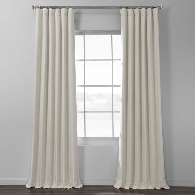 Exclusive Fabrics Italian Textured Faux Linen Insulated Thermal Blackout Curtain (1 Panel) - Premium Texture, Luxurious Elegance