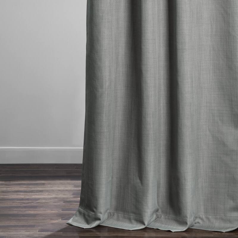 Exclusive Fabrics Italian Textured Faux Linen Insulated Thermal Blackout Curtain (1 Panel) - Premium Texture, Luxurious Elegance