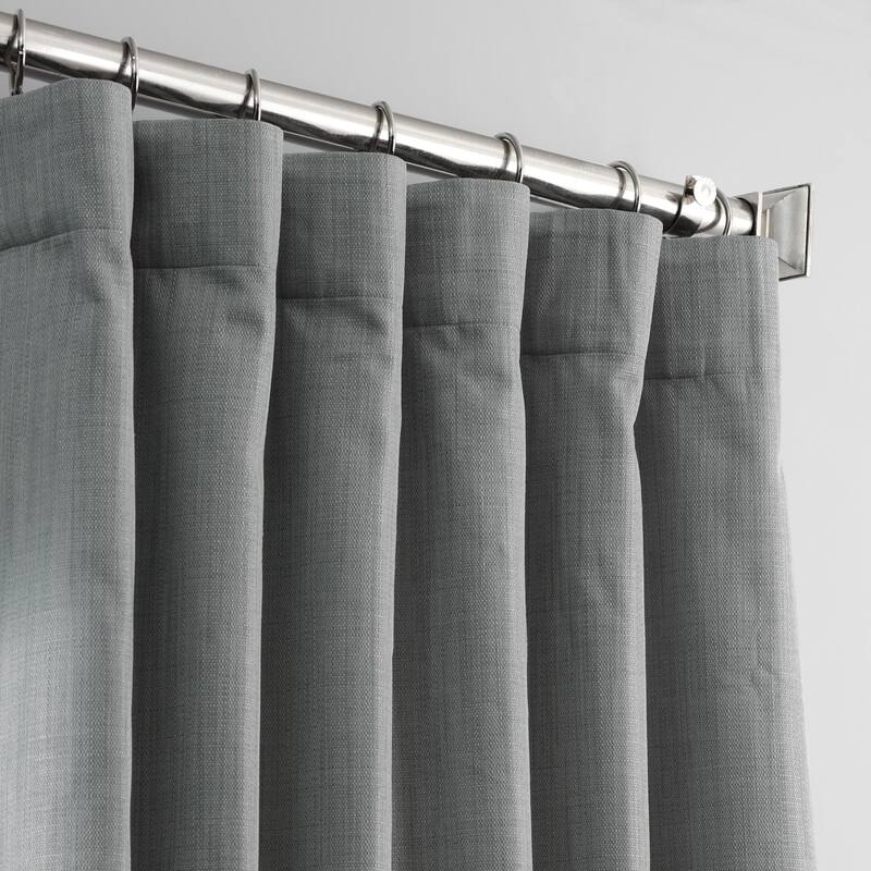 Exclusive Fabrics Italian Textured Faux Linen Insulated Thermal Blackout Curtain (1 Panel) - Premium Texture, Luxurious Elegance