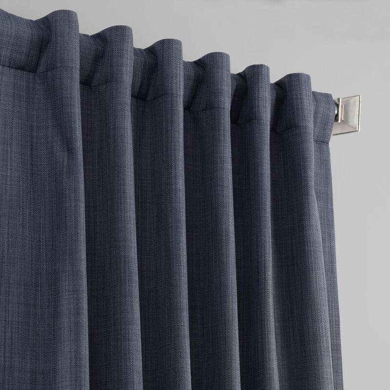 Exclusive Fabrics Italian Textured Faux Linen Insulated Thermal Blackout Curtain (1 Panel) - Premium Texture, Luxurious Elegance