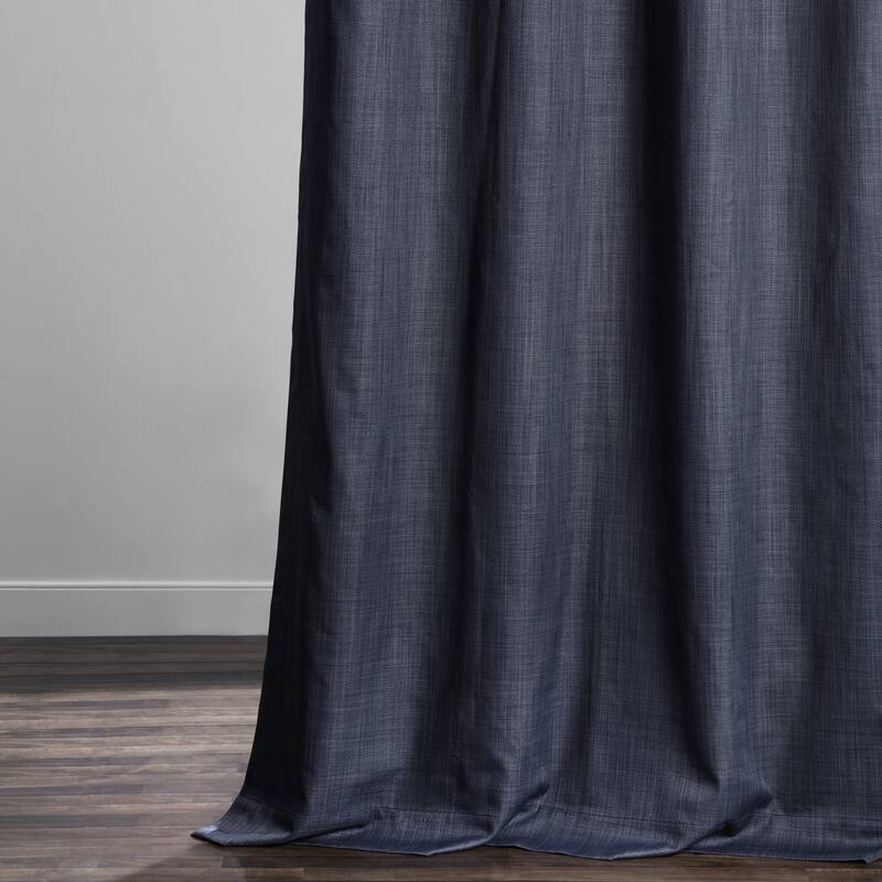 Exclusive Fabrics Italian Textured Faux Linen Insulated Thermal Blackout Curtain (1 Panel) - Premium Texture, Luxurious Elegance