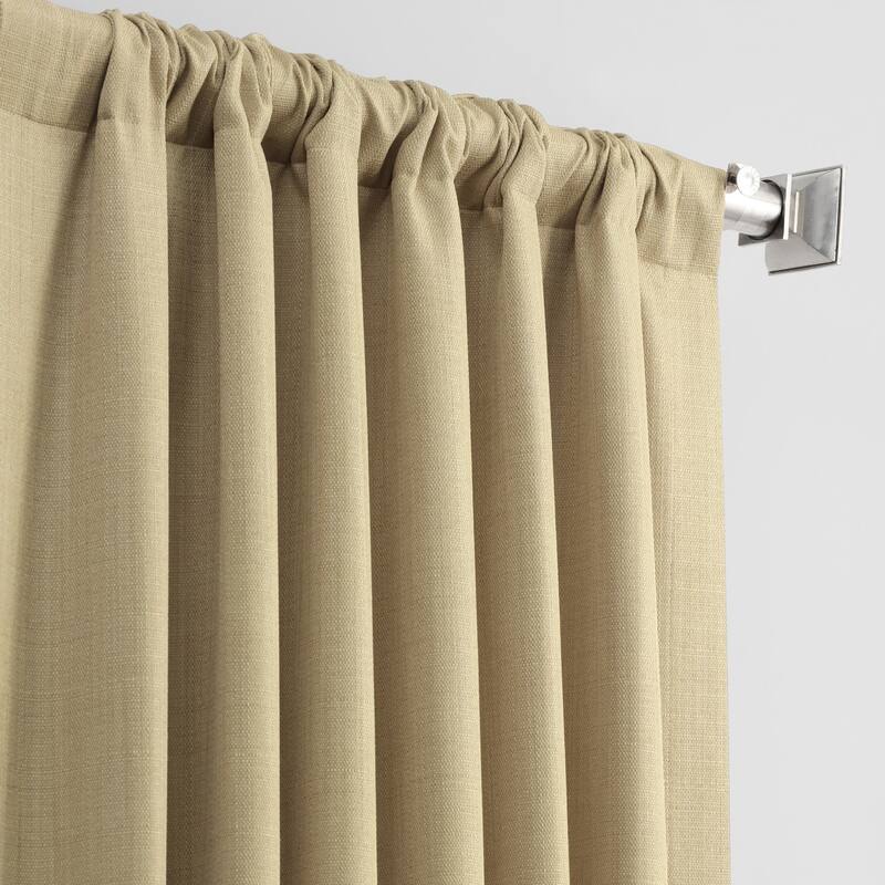 Exclusive Fabrics Italian Textured Faux Linen Insulated Thermal Blackout Curtain (1 Panel) - Premium Texture, Luxurious Elegance
