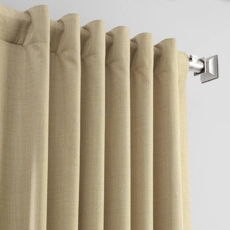 Exclusive Fabrics Italian Textured Faux Linen Insulated Thermal Blackout Curtain (1 Panel) - Premium Texture, Luxurious Elegance