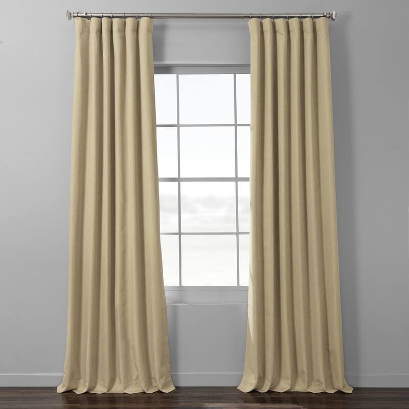 Exclusive Fabrics Italian Textured Faux Linen Insulated Thermal Blackout Curtain (1 Panel) - Premium Texture, Luxurious Elegance