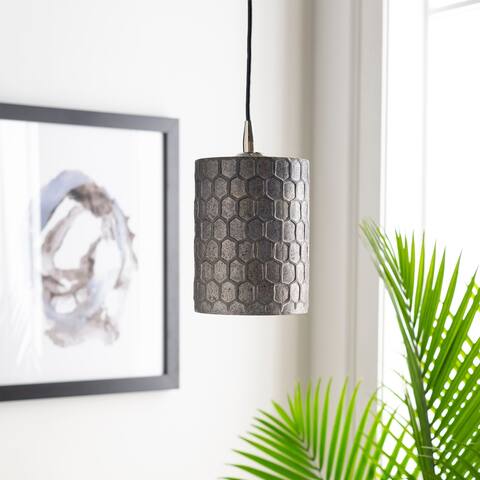 Artistic Weavers Flaxton Industrial Antiqued Polished 1-light Pendant - 7.5" x 5" x 5"