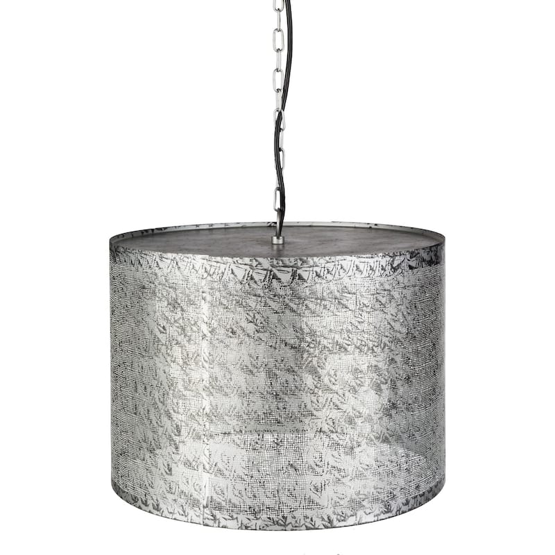 Artistic Weavers Floza Bohemian Antiqued Metal 1-light Pendant - Silver - 39" x 32" x 32"