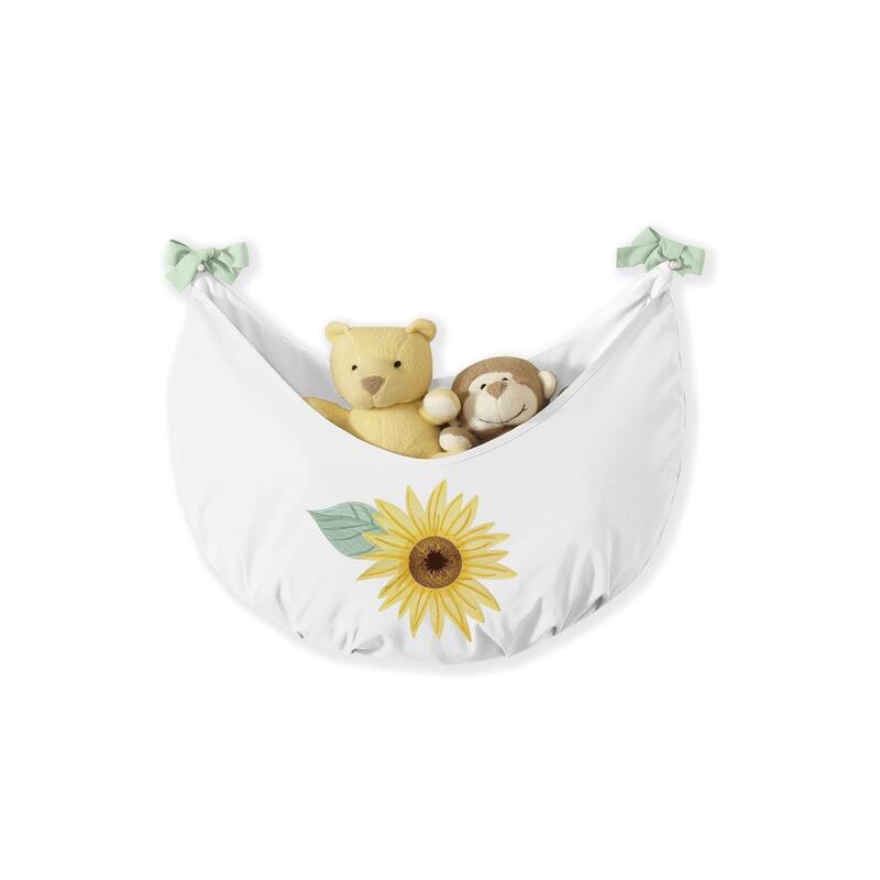 Sweet Jojo Designs Yellow Green White Boho Floral Sunflower 11-pc Girl Nursery Crib Bedding Set - Farmhouse Watercolor Flower