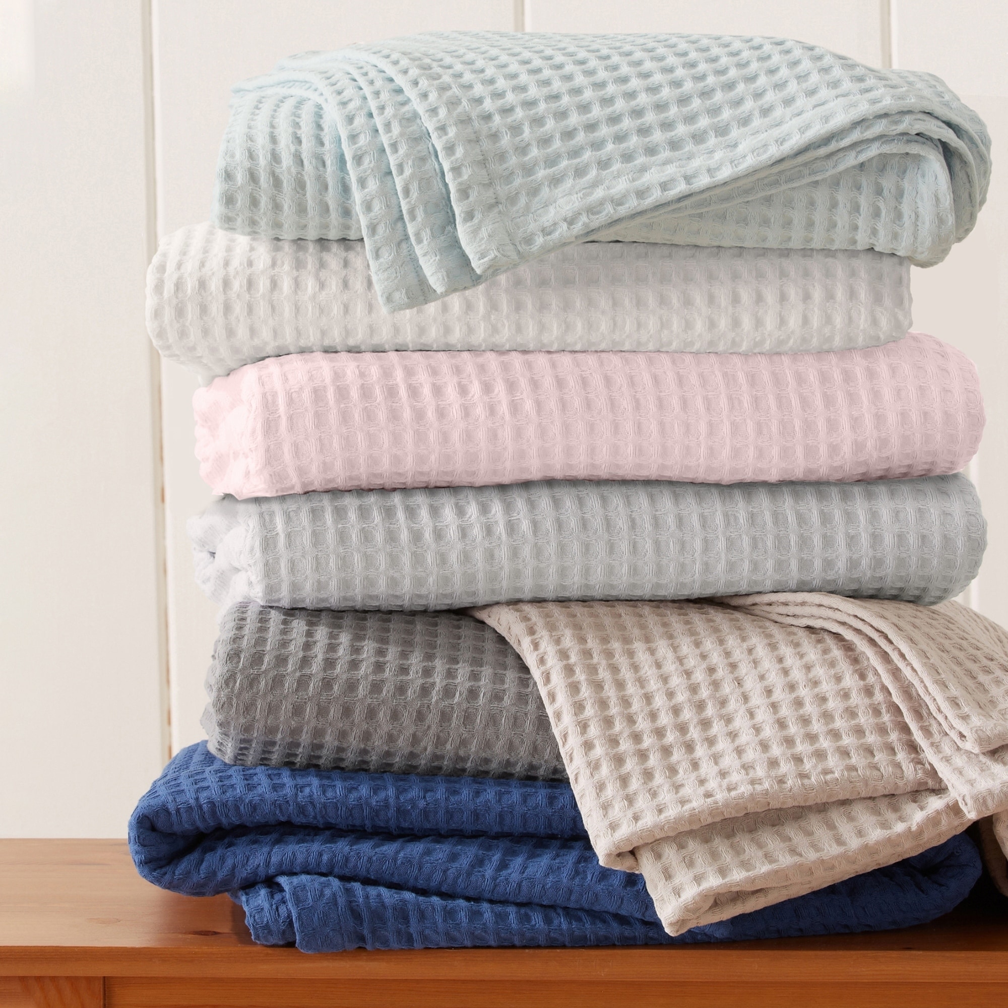 Porch Den Pimlico Cotton Waffle Weave Bed Blanket